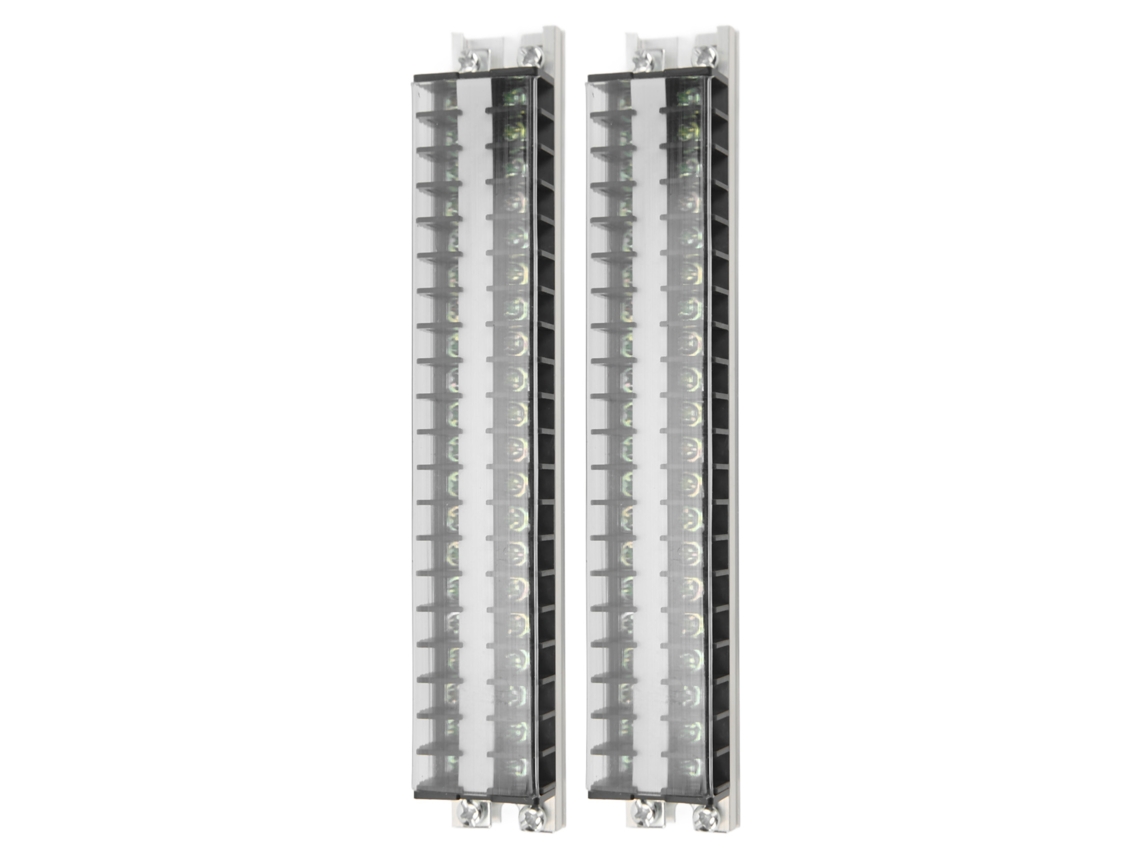 2 Peças De Bloco De Terminal De Duas Filas 660v 15a 10 Posições Com Tampa T1520