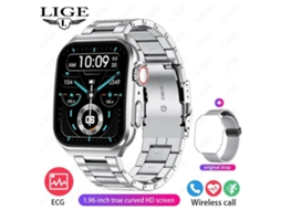 1.96 Polegada Hd Tela de Toque Relógio Inteligente Bluetooth Chamada Ecg Ppg Monitor Saúde Fitness Rastreador Smartwatch Android Ios