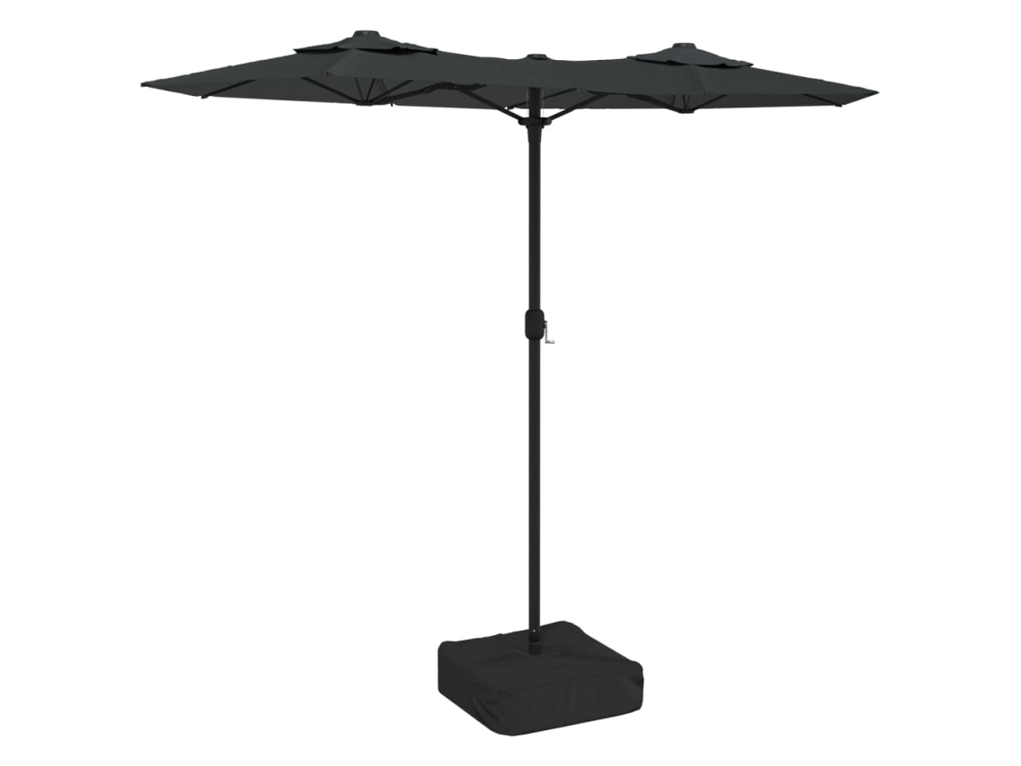 Maison Exclusive - Guarda-sol Jardim C/ Cabeça Dupla/luzes Led 316x145cm Antracite
