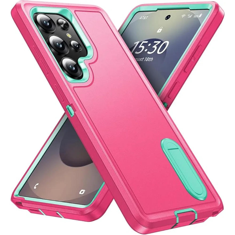 (rosa, Galaxy S25) Capa Protetora Fosca Resistente E Durável, De Nível Militar, Com Suporte.