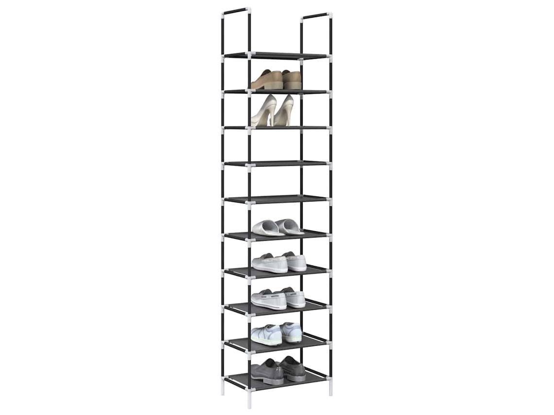 Vidaxl Sapateira 10 Camadas 44x28x180 Cm Tecido Não Tecido Preto