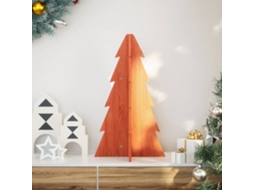 Vidaxl Árvore De Natal Decorativa 69,5 Cm Pinho Maciço Castanho-mel