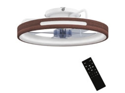 Ventilador de Teto com Luz Led 40 W Motor Dc Controle Remoto Reversível 6 Velocidades 3 Cores Temporizador Teca Ge