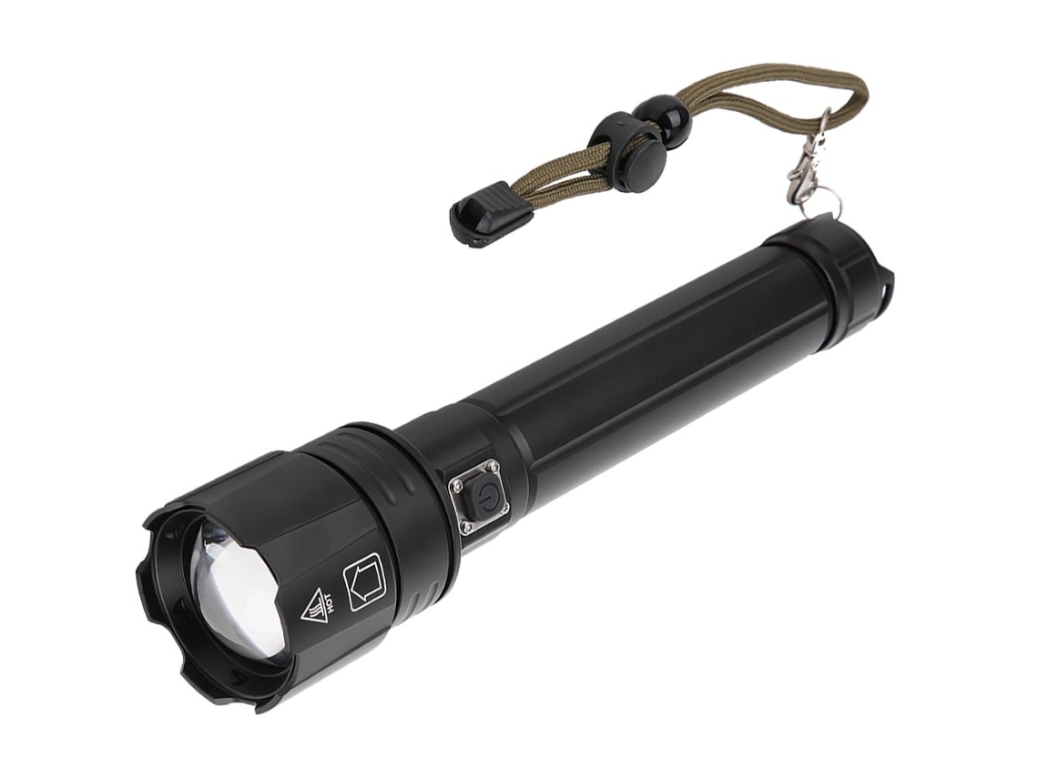 Lanterna Externa Carga Usb, Alta Potência HALINUIA (preta)