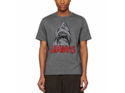 Rockinstone Jaws Movie Sketchy Shark Heather Graphite Adult T-shirt Size:xxl
