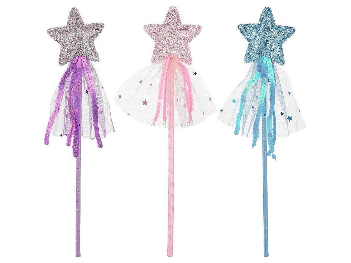 Varinhas Mágicas De Estrela Glitter 3pcs Para Princesa Anjo Fada Para Festas Aniversário Halloween Natal