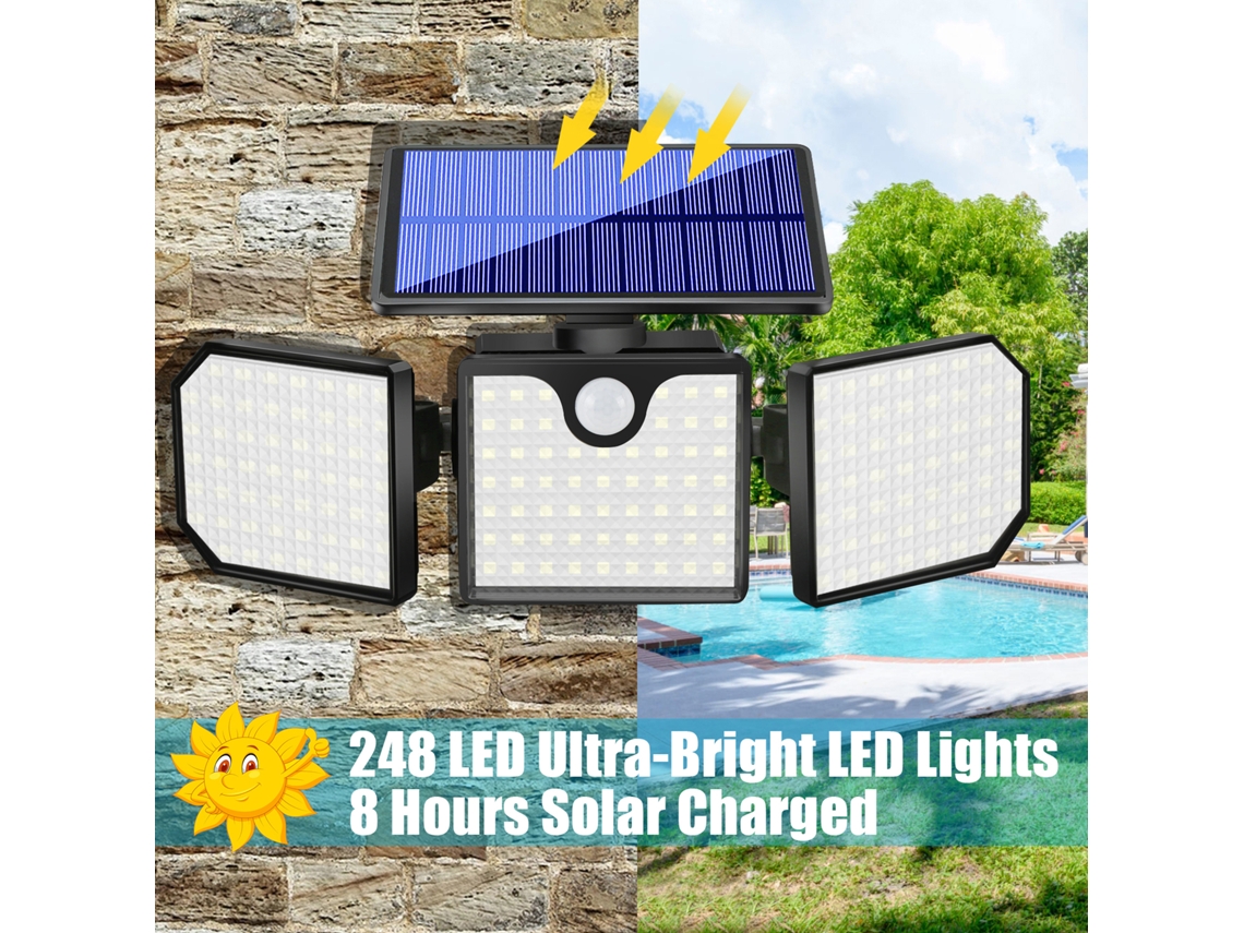 2026 luz de Parede Solar Exterior Impermeável para Jardim, Varanda, Garagem e Pátio Iluminação Residencial