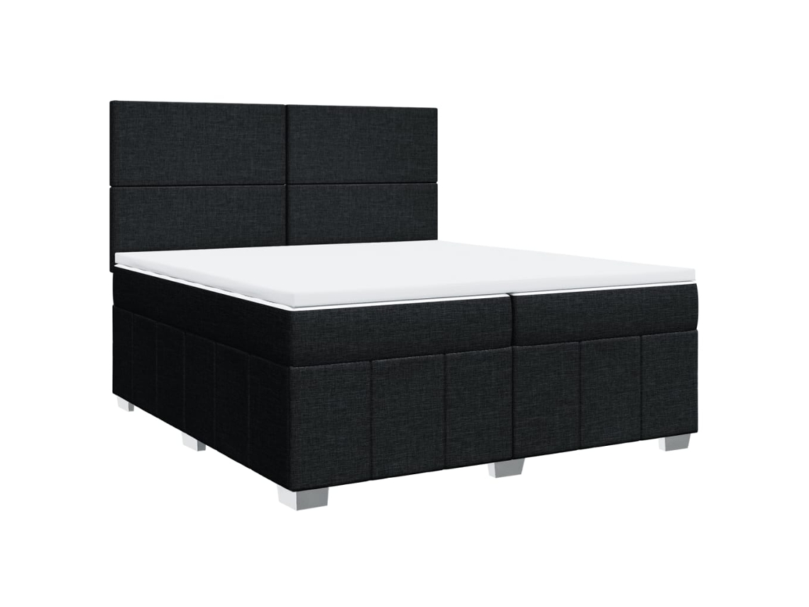 Cama com Molas/colchão 200x200 Cm Tecido Preto MAISON EXCLUSIVE
