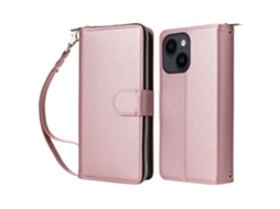Capa Para Iphone 14/13 Pele Sintética Rosa