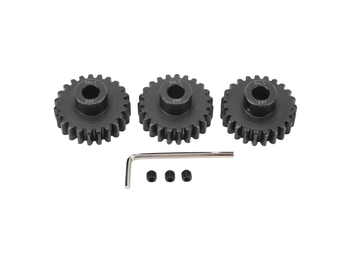 Mali conjunto de Engrenagens Pinion M1.5 de Aço 3pcs para Carro Rc 1/5 1/8 1/10 com Parafuso de Fixação M5 23d