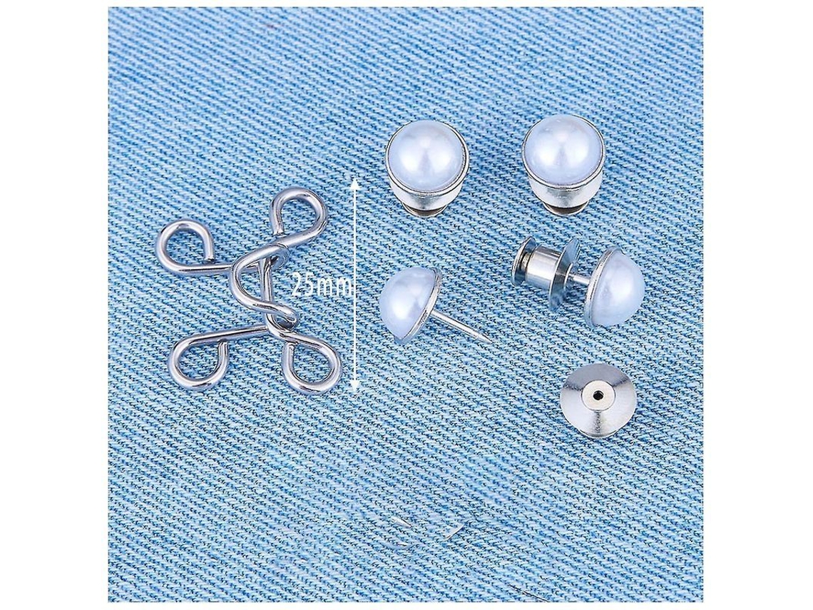Fivela Ajustável De Cintura Em Metal Premium Com Pérola/pedra Strass Para Roupas Calças Chapéus E Acessórios Pérola Branca