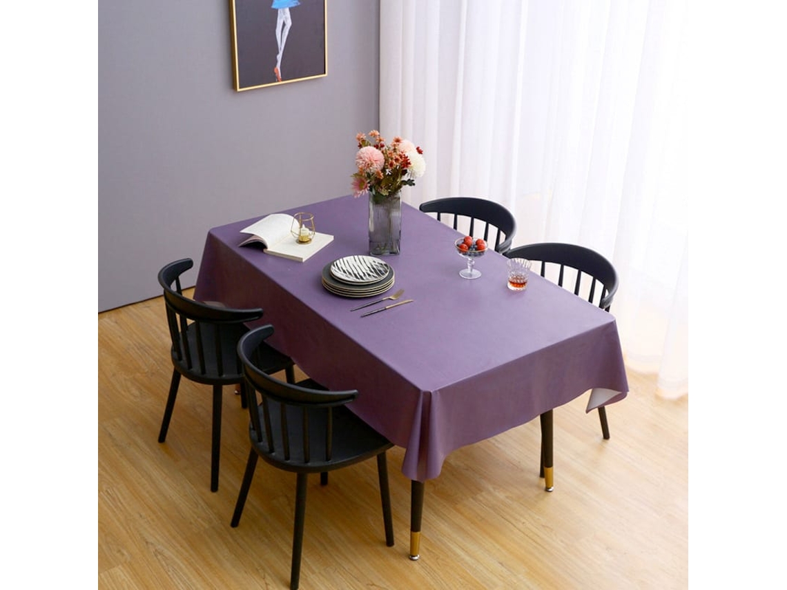 Mantel Retangular De Pvc 60x84 Polegadas, Resistente À Água E Óleo, Roxo Uva, Para Mesa De Jantar, Festa E Camping