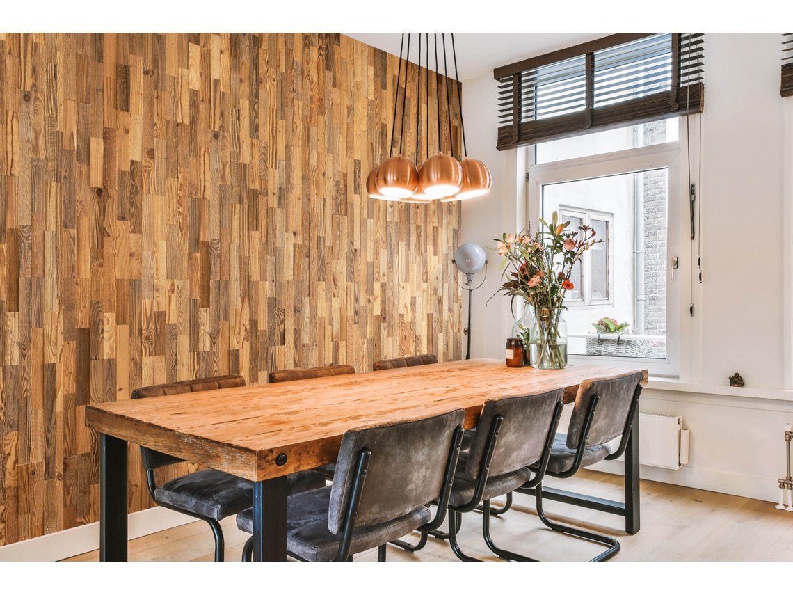 Painel Decorativo De Parede Amata Madeira Recuperada Escovada Tom Castanho - 72x10cm - 14 Peças 1m² - Rústico