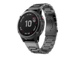 Bracelete para Garmin XIAOMOYU Fenix 8 / 7x / 6x / 5x Metal Liberação Rápida Três Contas Preta (26mm)