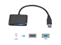 Aetheria adaptador Usb 3.0 para Hdmi e Vga 1080p Suporta Windows Macos Sincroniza Áudio e Vídeo