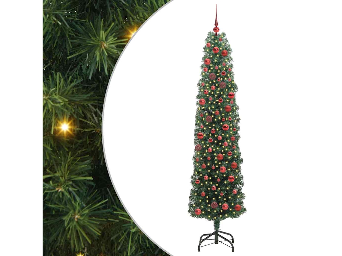 Vidaxl Árvore De Natal Artificial Verde 180 Cm Pvc E Aço E Plástico