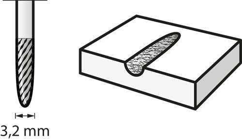 Fresa de metal duro com ponta tipo lança de 3,2 mm BOSCH Cortador Carboneto Volframio 3