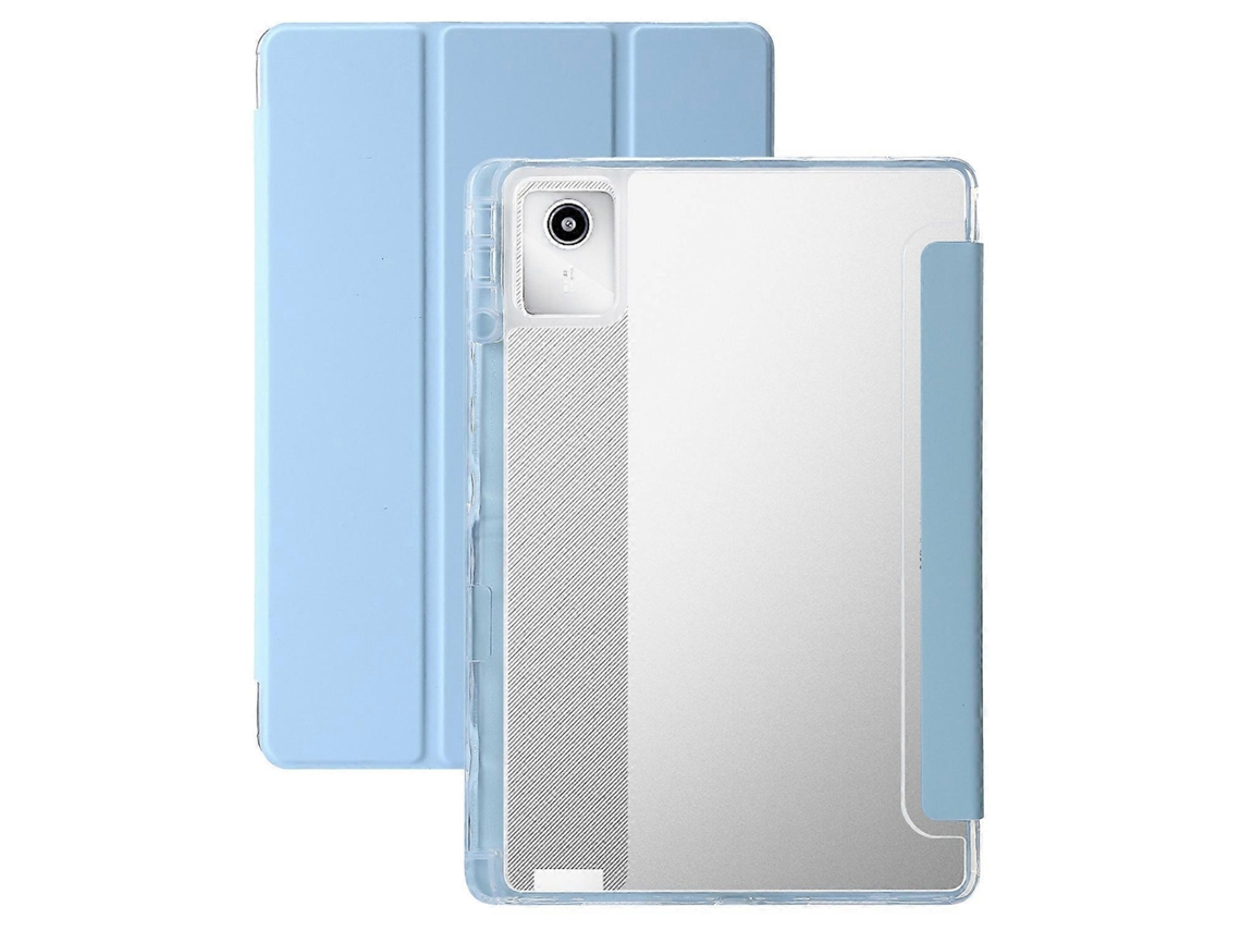 Capa De Couro Sintético Transparente Com 3 Dobras Em Acrílico Para Tablet Lenovo Tab M11 / Xiaoxin Pad 11 2024