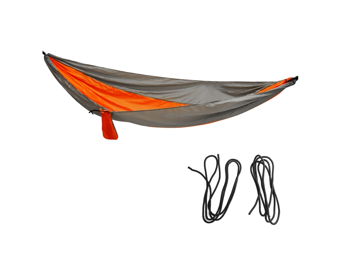 Redinha Portátil Com Corda De Amarração Ampliada Para Camping Indoor Outdoor Cinza Prata Laranja