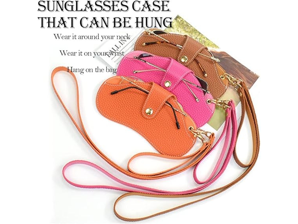 Bolsa para Óculos de Sol Bolsa Portátil Ultrafina para Óculos de Sol para Mulher e Homem Castanho TRANTECH