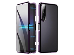 Capa De Celular Magnética De Vidro Temperado Com Metal Hd Para Sony Xperia 1 Iv