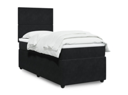 Vidaxl Cama Com Molas/colchão 100x200 Cm Veludo Preto
