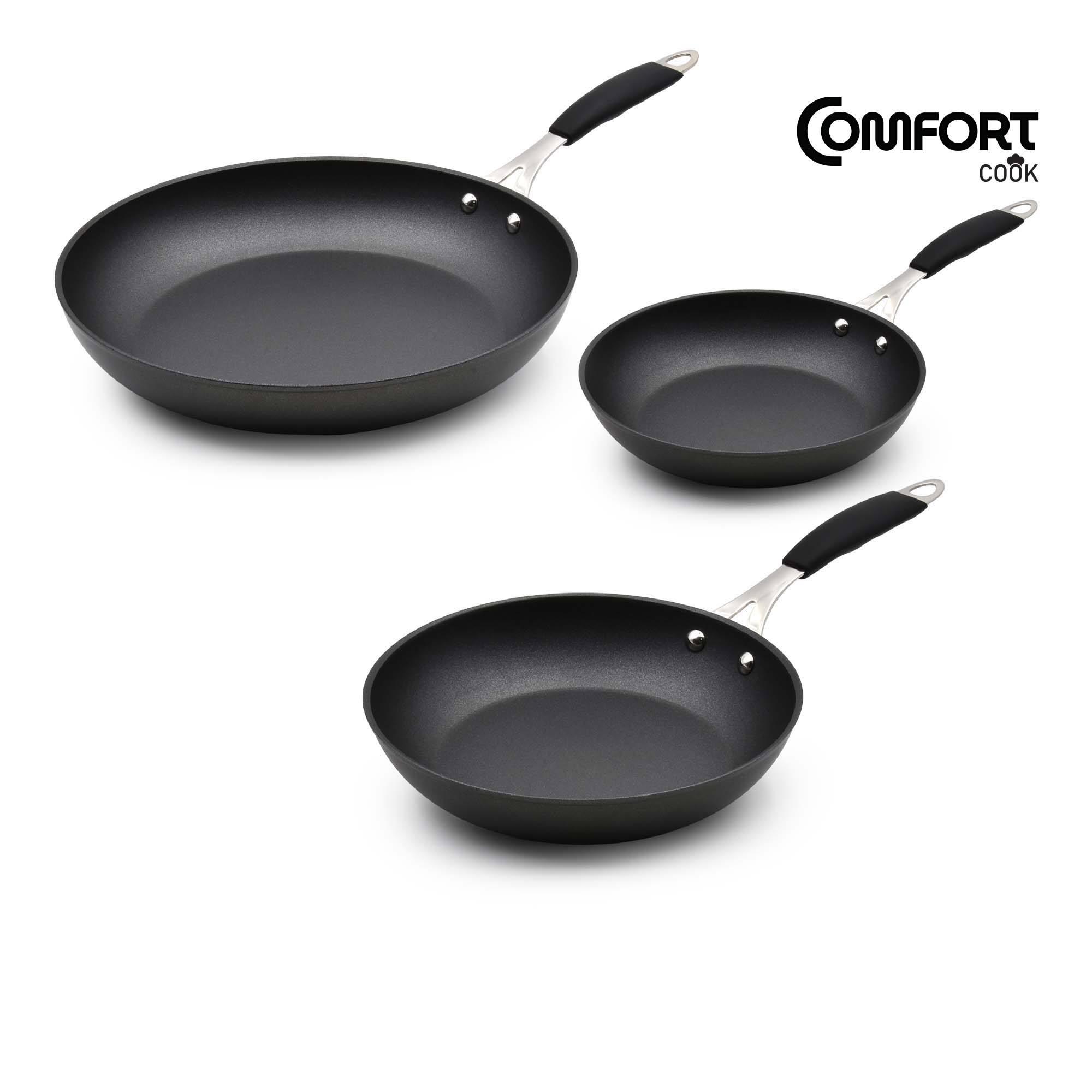 Conjunto de 3 Frigideiras CELAR Comfort (Anti-Aderentes - Sem PFOA - D20cm, D24cm e D28cm)