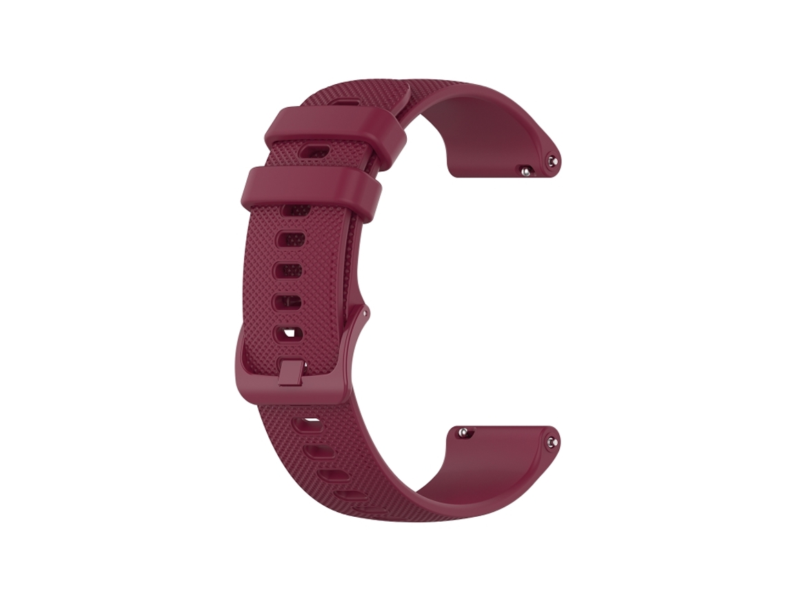 Bracelete Para Samsung Galaxy Watch Active 2 (40mm/44mm) - Silicone Com Padrão Xadrez (20mm) - Red Wine Red