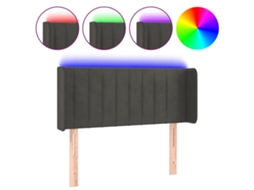 Led Headboard, Led Headboards Vidaxl Cinzeto Veludo (83 X 16 X 78/88 Cm)
