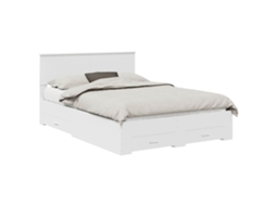 Estrutura da Cama Branco 140x200 cm Madeira Processada MAISON EXCLUSIVE