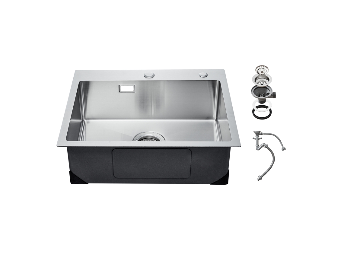Pia De Cozinha Embutida Barra Succebuy Aço Inoxidável 680 X 450 X 190 Mm