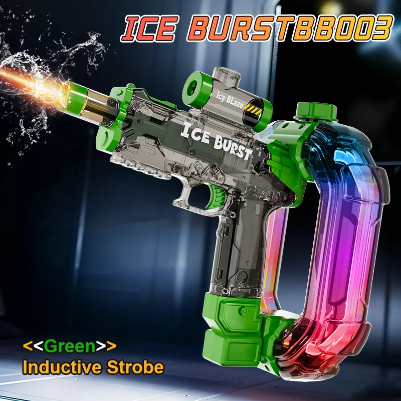 (verde) Pistola De Água Elétrica Com Luzes Legais, Bateria De Longa Duração, Perfeita Para Brincadeiras Na Praia E Ao Ar Livre.