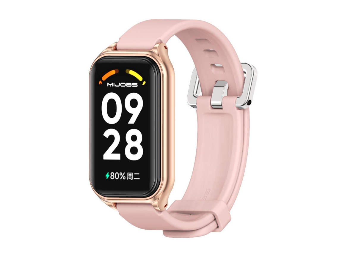 Pulseira de Silicone para Redmi Band 3/mi Band 9 Active Rosa HEXINYIGJLY