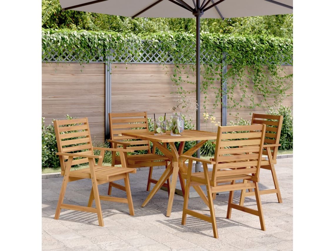 Vidaxl Conjunto De Jantar P/ Jardim 5 Pcs Madeira De Acácia Maciça