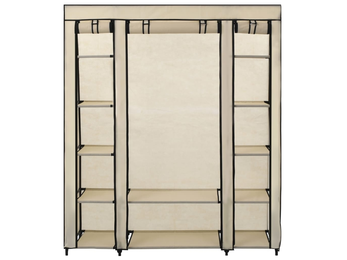 Roupeiro com Compartimentos e Varões Tído Creme MAISON EXCLUSIVE (150x45x176 cm)