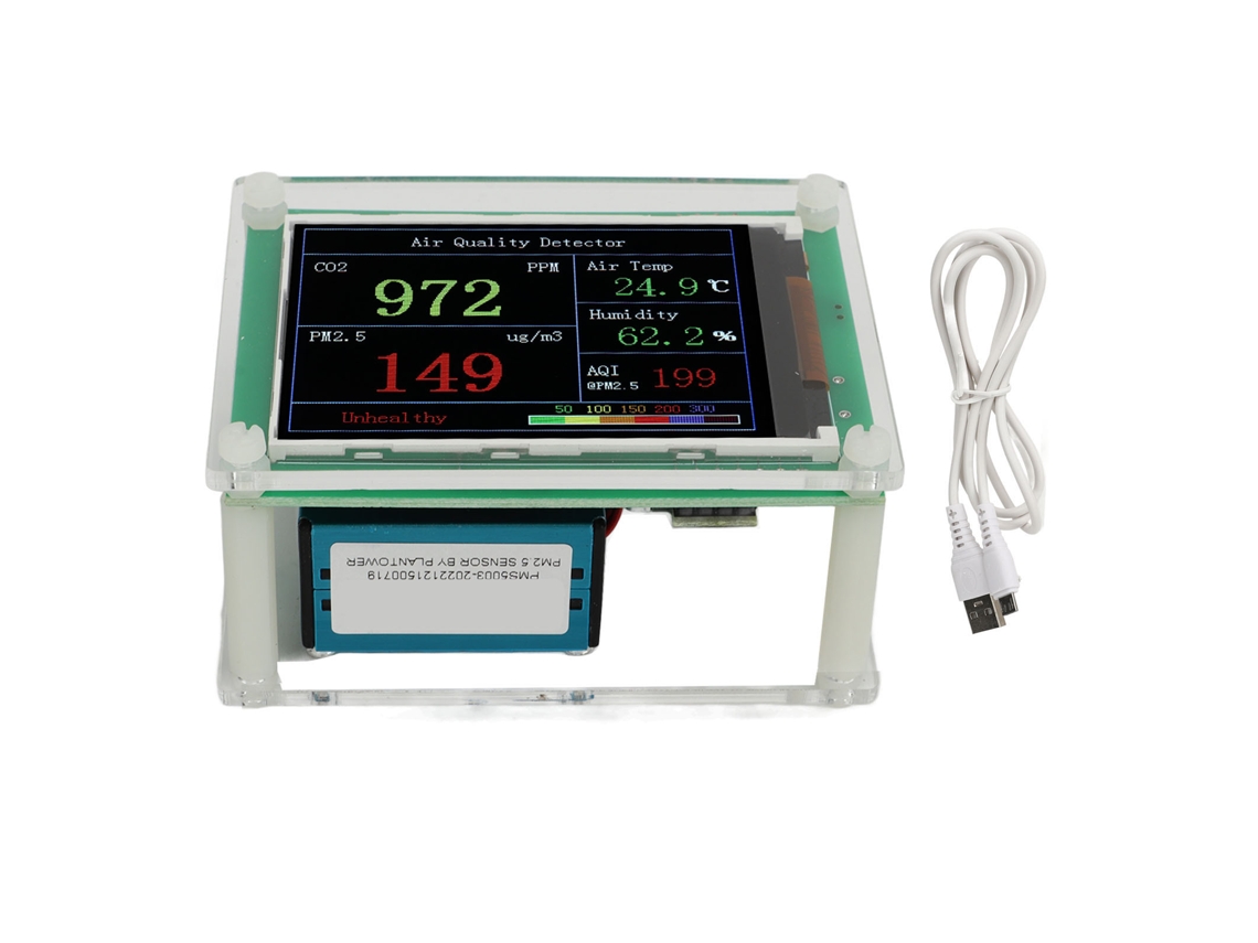 Um Detector De Dióxido De Carbono Doméstico Equipado Com Um Sensor De Alta Precisão E Certificado Pela Fcc.