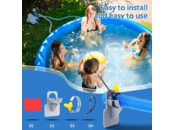 Suporte de Mangueira para Piscina a Terra 2 Peças Cinza