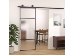 Vidaxl Porta Deslizante Em Vidro Esg Fosco E Alumínio 76x205 Cm Preto
