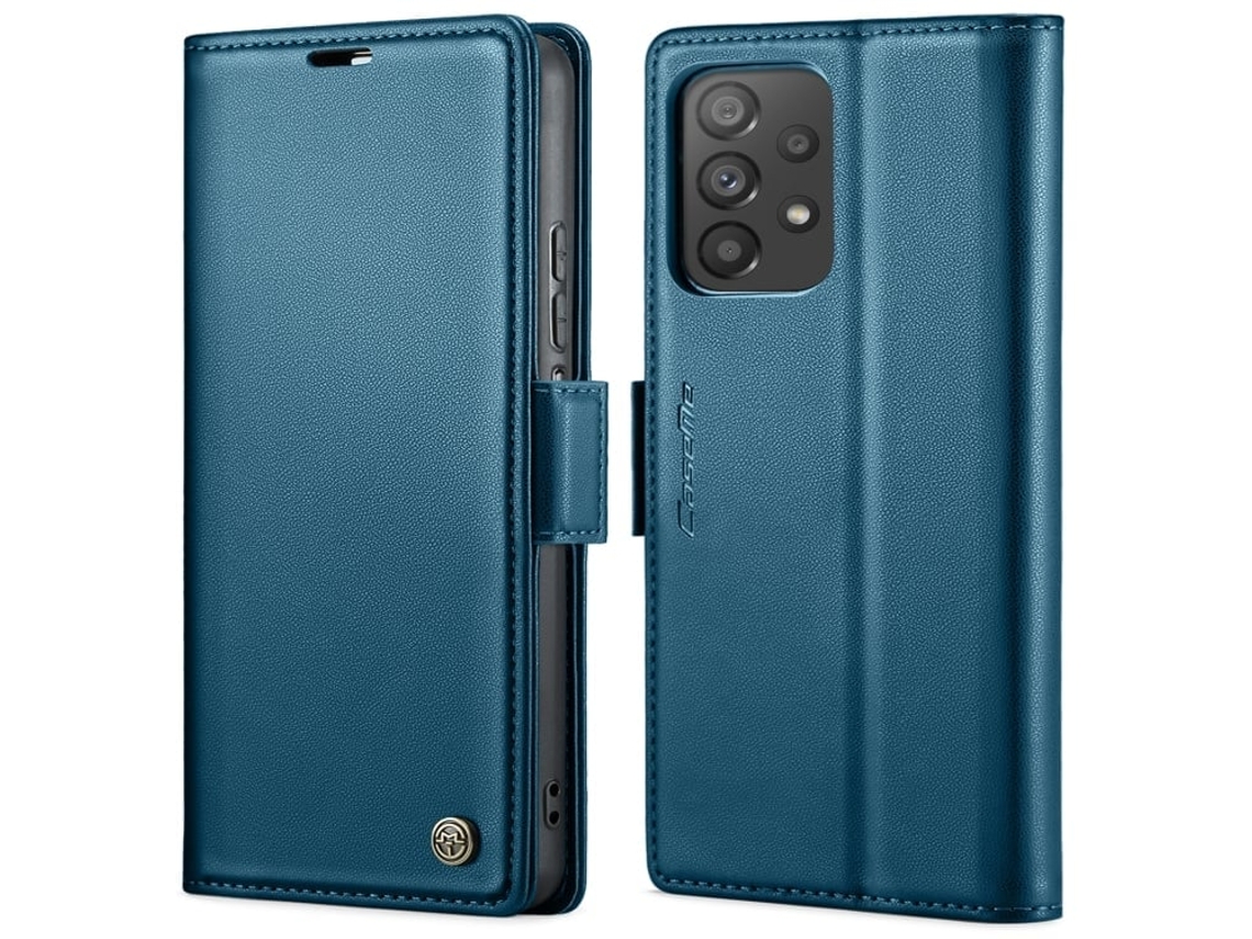 Capa Para Samsung Galaxy A72 Borboleta Fivela Litchi Textura De Telefone De Couro Rfid Antirroubo Azul