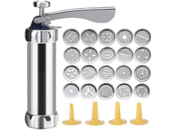 Máquina De Biscoitos Com 20 Discos Intercambiáveis E 4 Pontas De Gelo, Fácil De Limpar E Usar Para Iniciantes E Profissionais