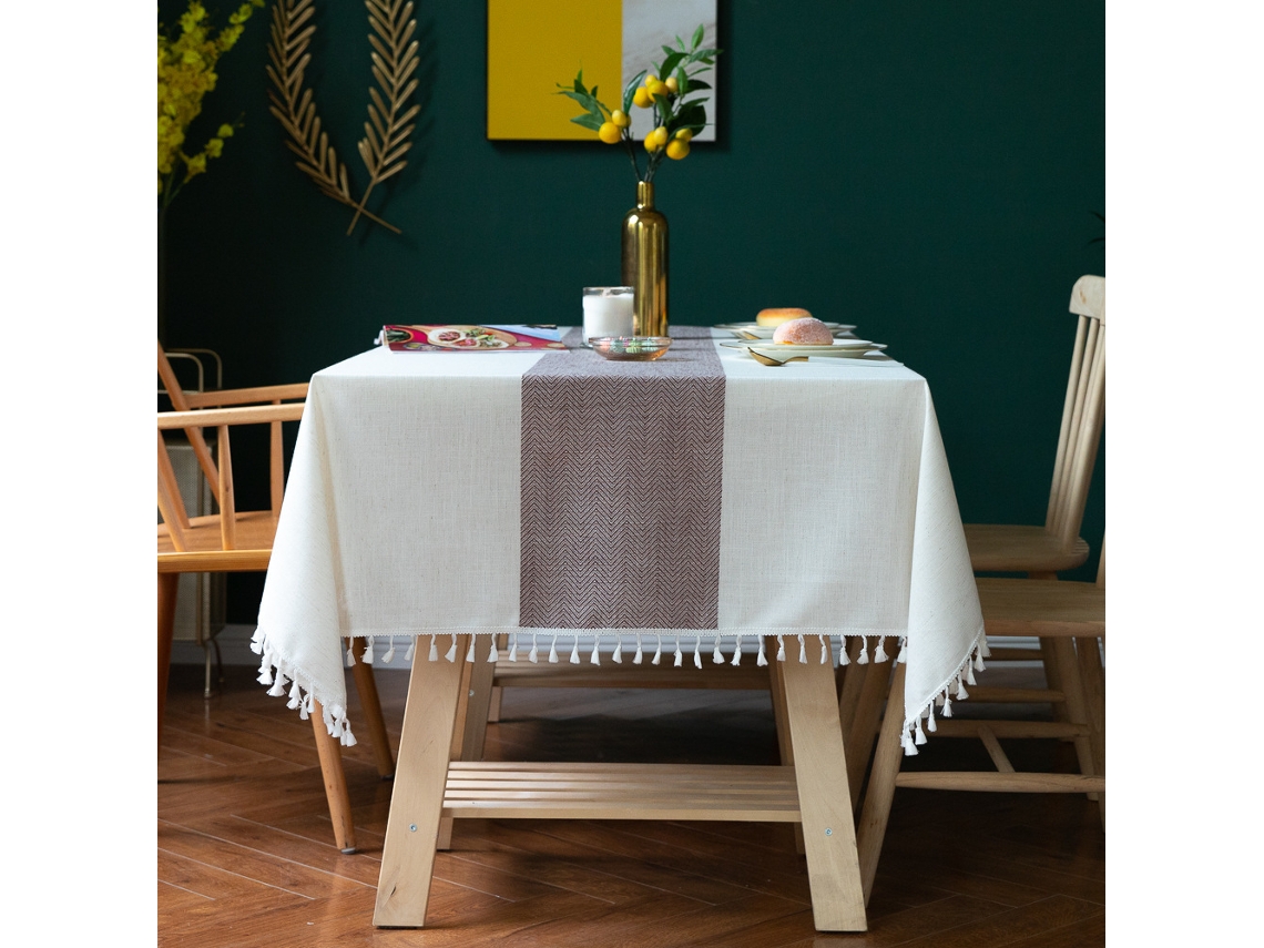 Toalha De Mesa Retangular Para Mesa De Jantar, Toalha De Mesa De Cozinha Rústica De Fazenda, Capa De Mesa De Centro, Tecido De Algodão E Linho, Toalha
