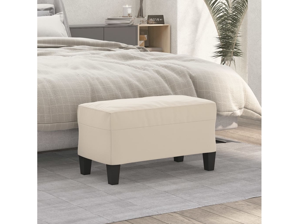 Vidaxl Banco 70x35x41 Cm Tecido De Microfibra Cor Creme