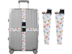 Conjunto De 2 Cintas Bagagem Personalizáveis Com Fivelas Para Malas Design Borboleta
