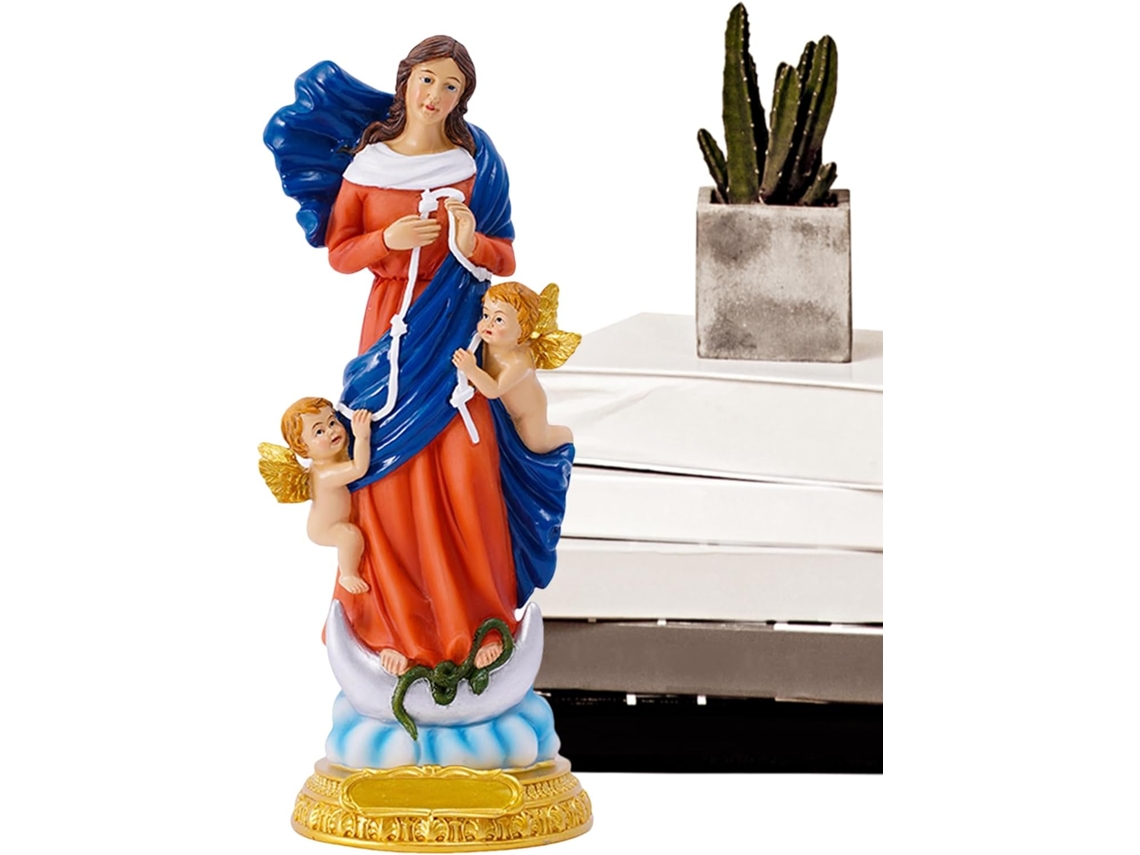 Estátua Da Virgem Maria, Estátua Atmosférica De Resina Da Virgem Maria Com Escultura Colorida Orna Gokoco