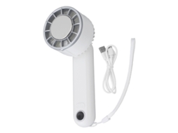 Ventilador Portátil Dobrável com Display Led Recarregável Viagem Camping Branco S/MARCA