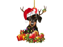 Laxiscreed Ornamento De Natal Em Madeira Para Cão - Decoração De Árvore Festiva Para Natal