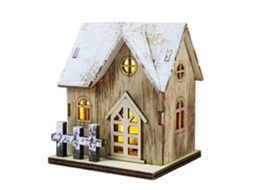 Laxiscreed Casa De Madeira Pequena Com Luz De Natal Para Decoração Natalícia E De Escritório