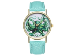 Relógio de pulso Zhoulianfa Quartz com pulseira de couro PU para mulheres e homens (verde menta)