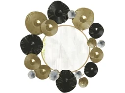 Espelho Decorativo de Parede Metal Cor Dourado e Preto 84x4x84 cm Homcom