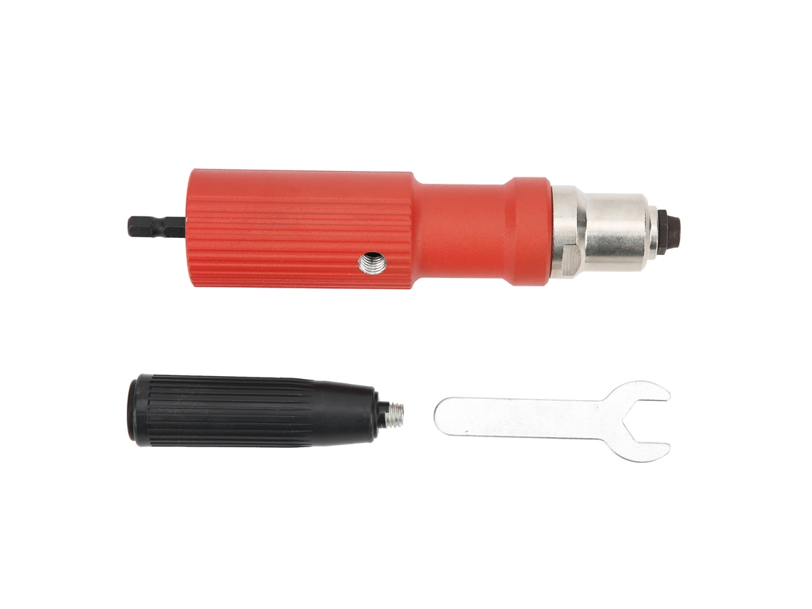 Adaptador para kit de pistola de rebite elétrica, ferramentas manuais, ferragens, cabo de metal resistente, vermelho.